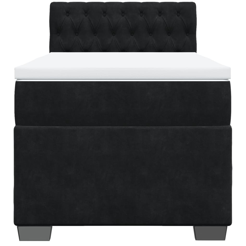 Box spring krevet s madracem crni 90x190 cm baršunasti