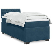 Box spring krevet s madracem tamnoplavi 90x190 cm baršunasti
