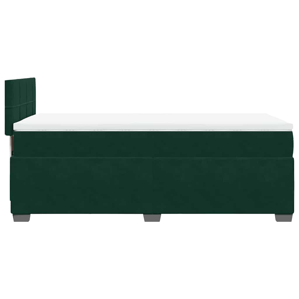 Box spring krevet s madracem tamnozeleni 90x190 cm baršunasti