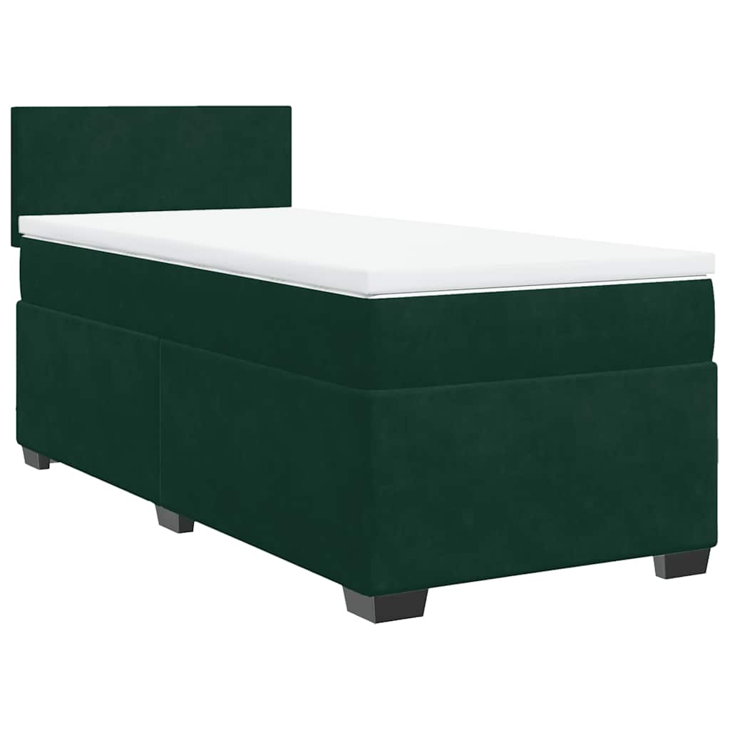 Box spring krevet s madracem tamnozeleni 90x200 cm baršunasti