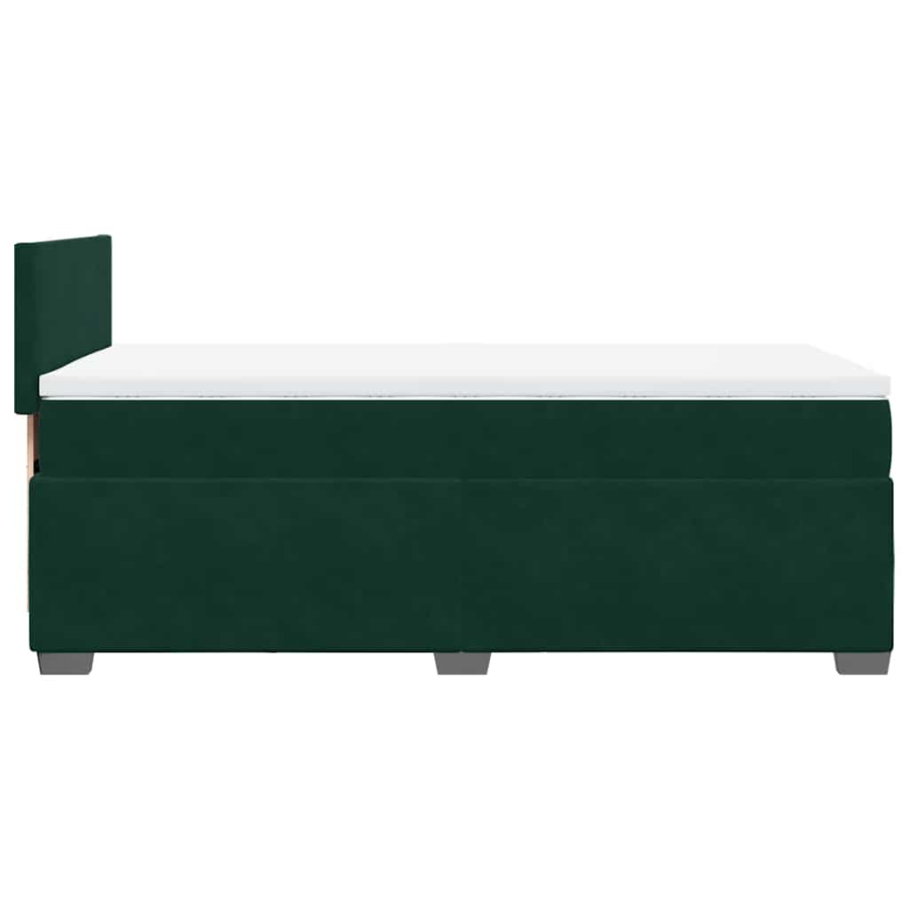 Box spring krevet s madracem tamnozeleni 90x200 cm baršunasti