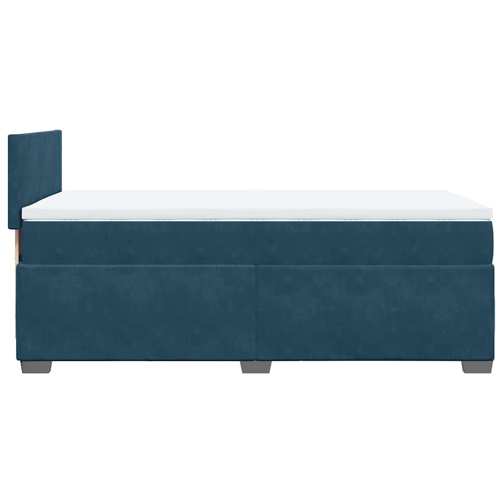 Box spring krevet s madracem tamnoplavi 90x200 cm baršunasti