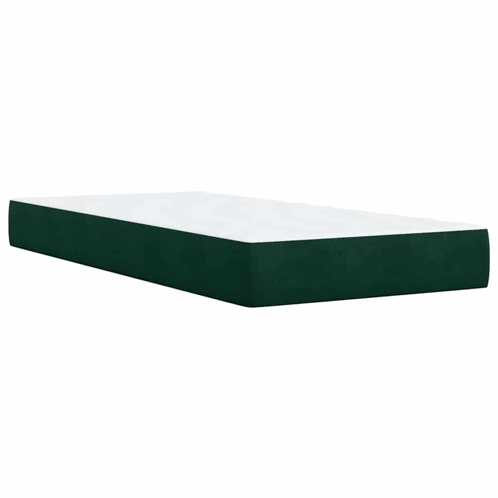 Box spring krevet s madracem tamnozeleni 90x200 cm baršunasti