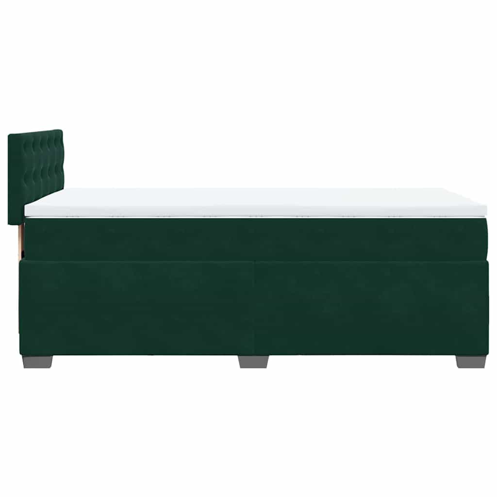 Box spring krevet s madracem tamnozeleni 90x200 cm baršunasti