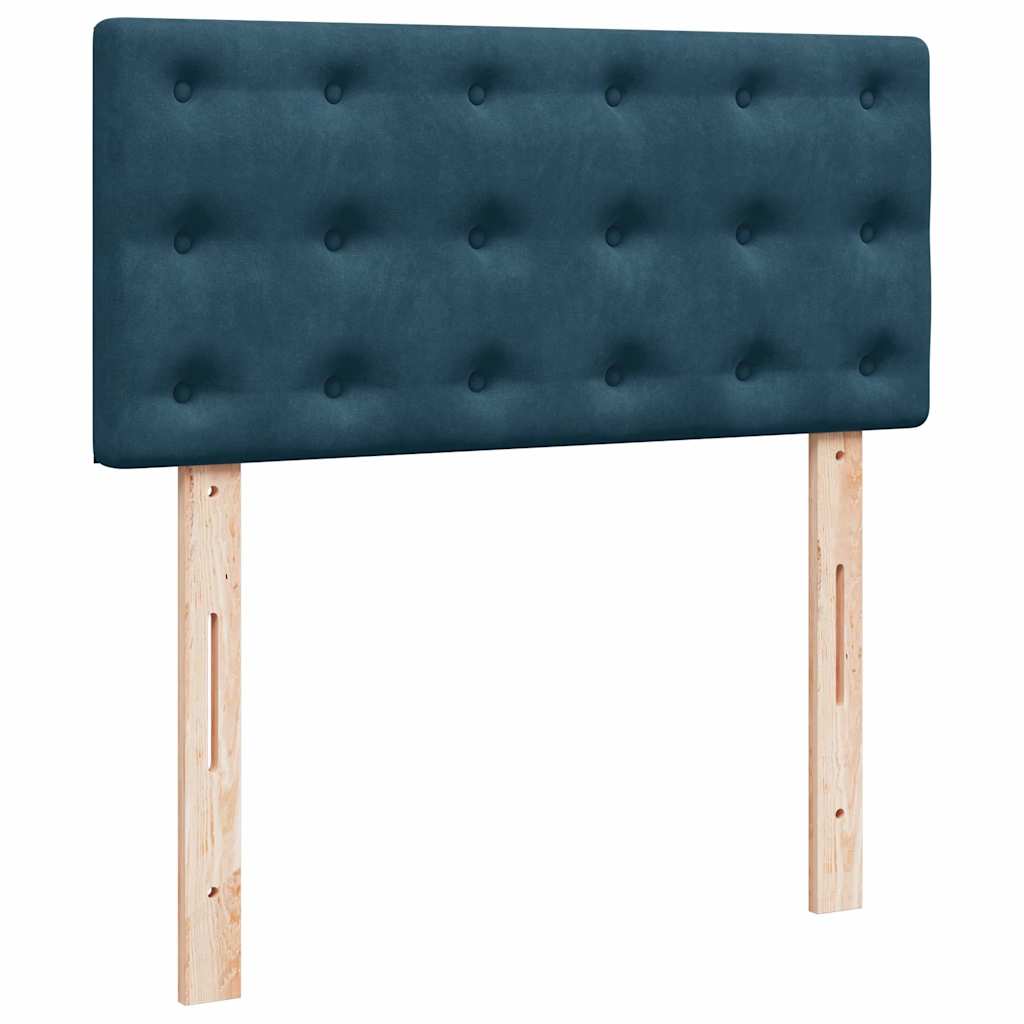 Box spring krevet s madracem tamnoplavi 90x200 cm baršunasti