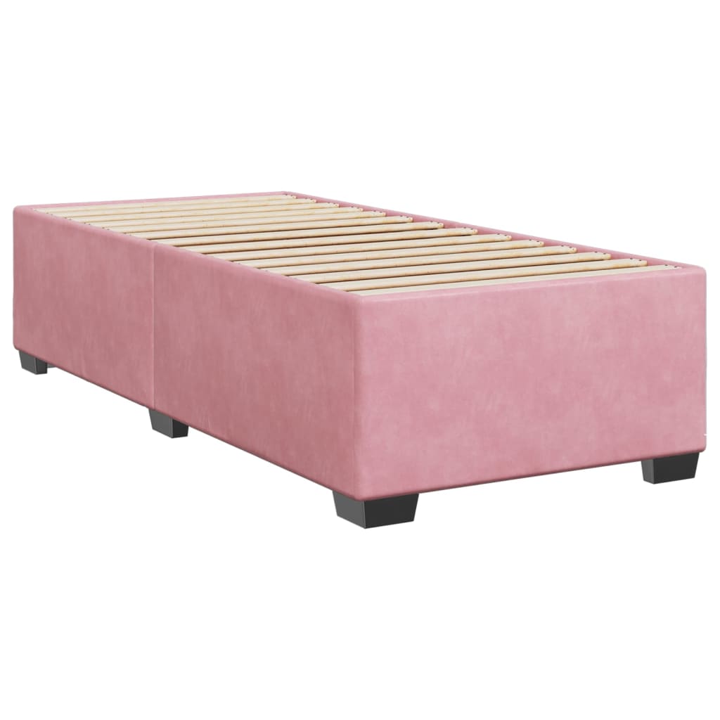 Box spring krevet s madracem ružičasti 90x200 cm baršunasti
