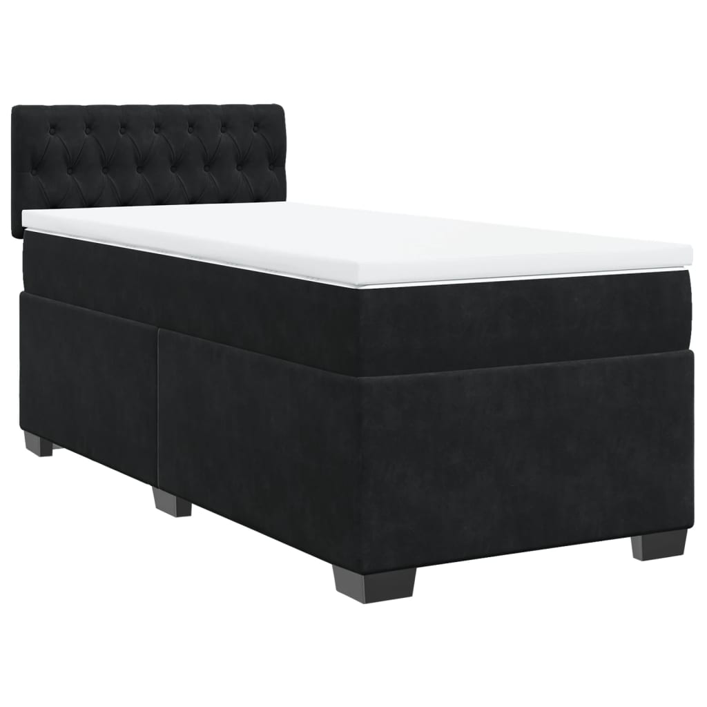 Box spring krevet s madracem crni 90x200 cm baršunasti