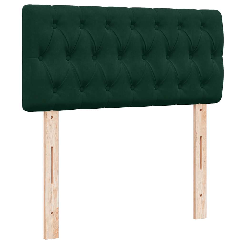 Box spring krevet s madracem tamnozeleni 90x200 cm baršunasti