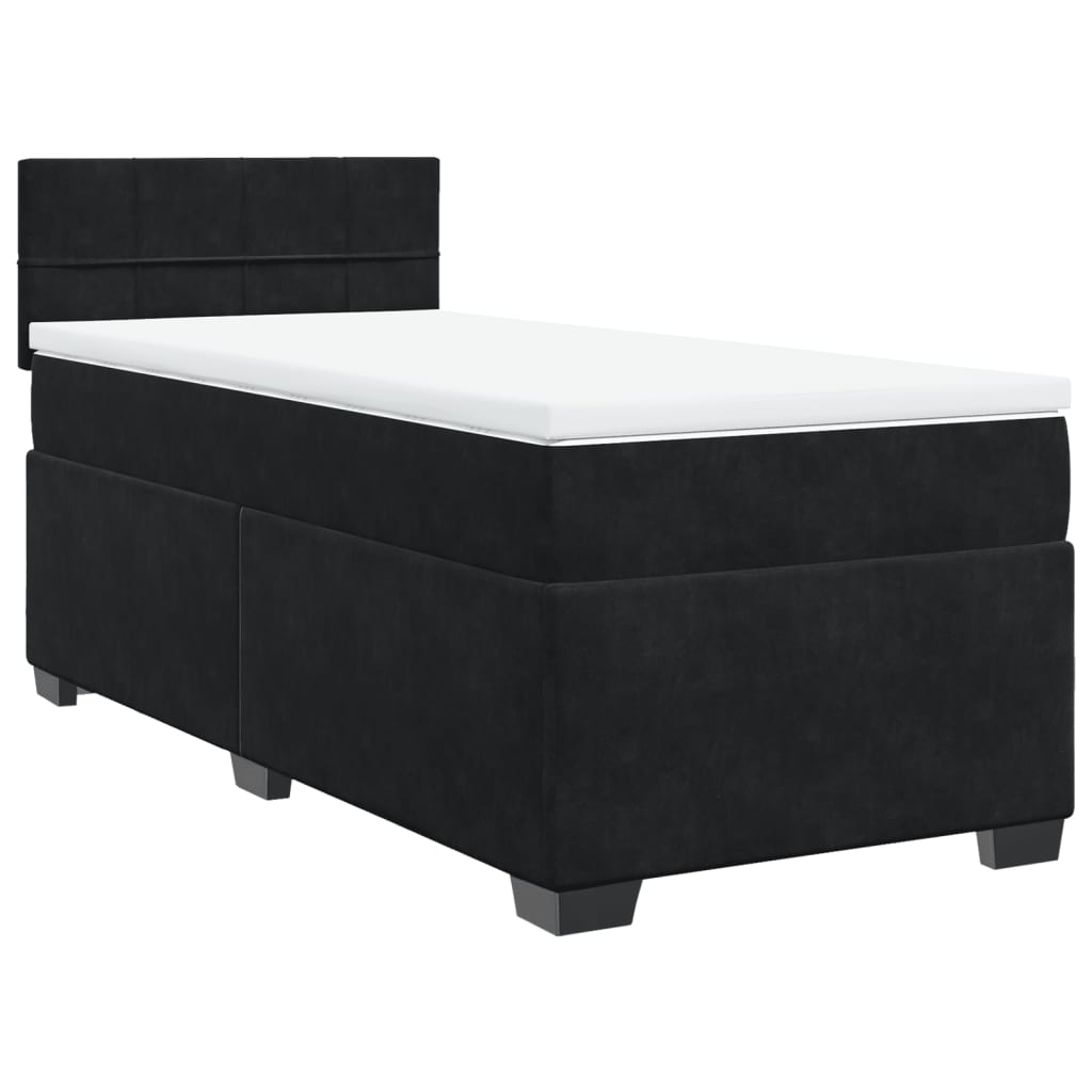 Box spring krevet s madracem crni 90x200 cm baršunasti