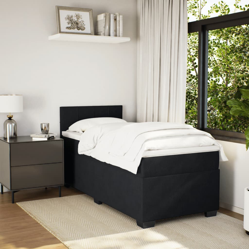 Box spring krevet s madracem crni 90x200 cm baršunasti