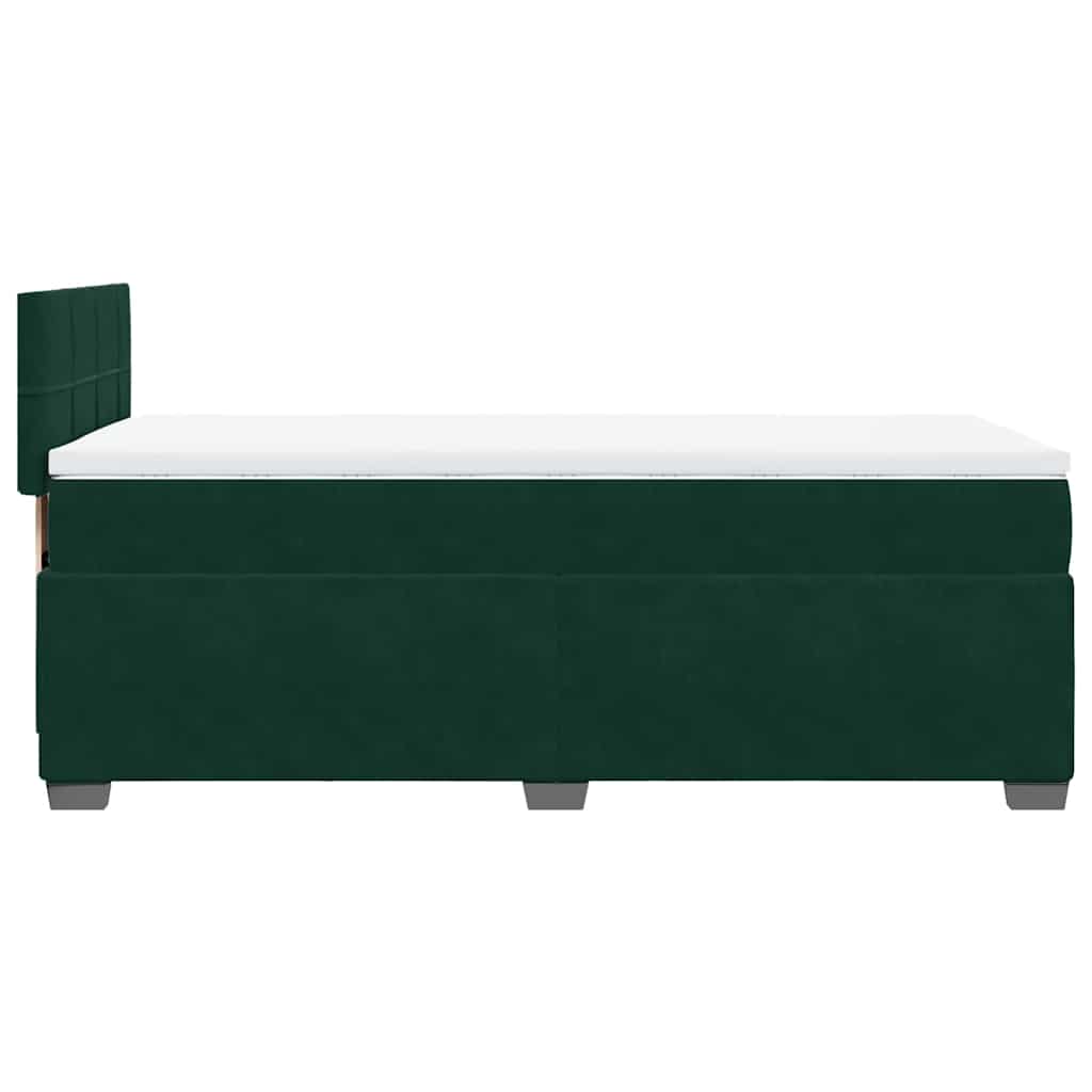 Box spring krevet s madracem tamnozeleni 90x200 cm baršunasti