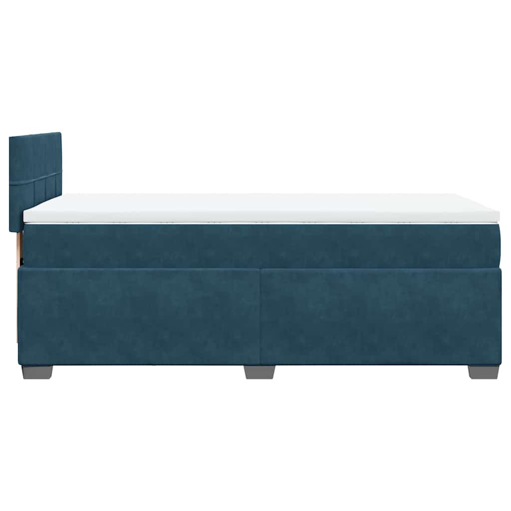 Box spring krevet s madracem tamnoplavi 90x200 cm baršunasti