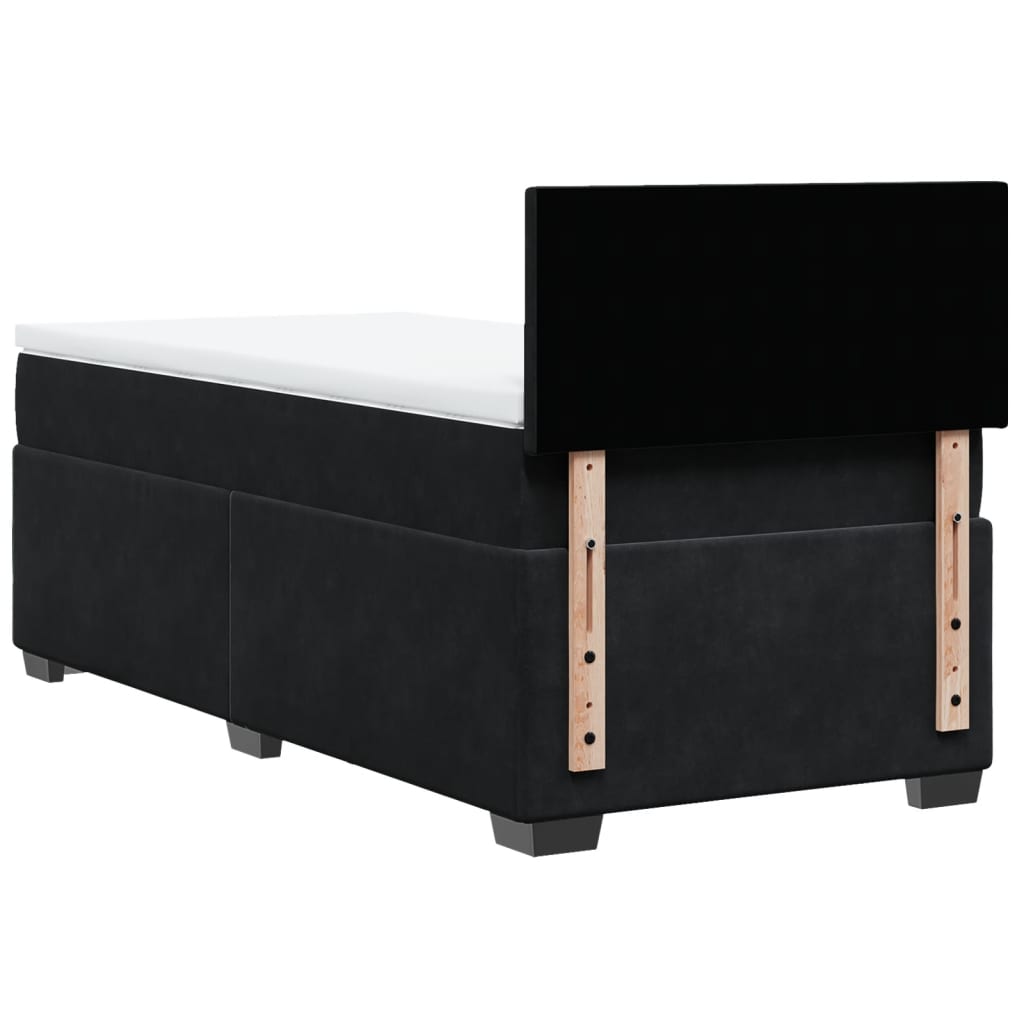 Box spring krevet s madracem crni 100x200 cm baršunasti