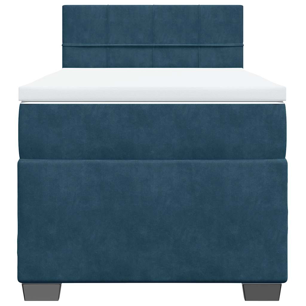 Box spring krevet s madracem tamnoplavi 100x200 cm baršunasti