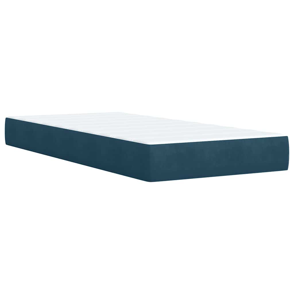 Box spring krevet s madracem tamnoplavi 100x200 cm baršunasti
