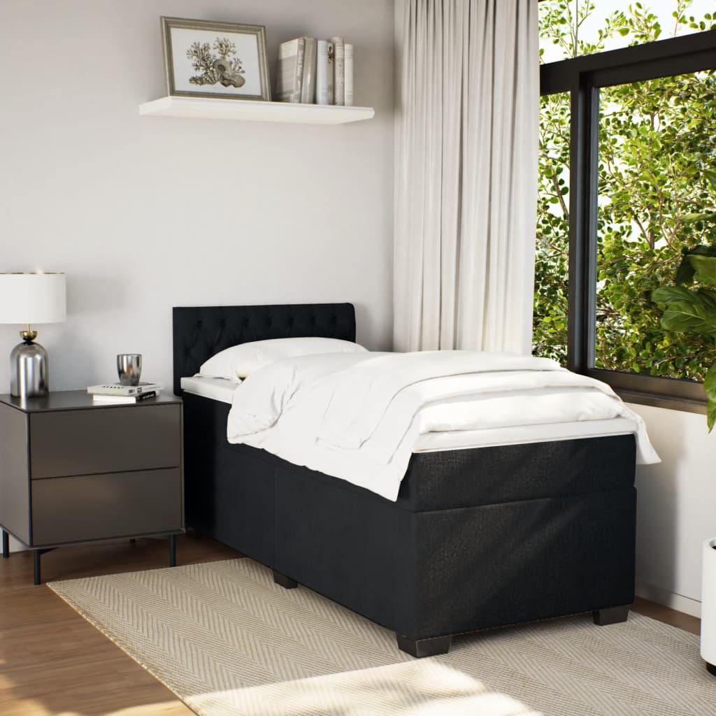 Box spring krevet s madracem crni 100x200 cm baršunasti
