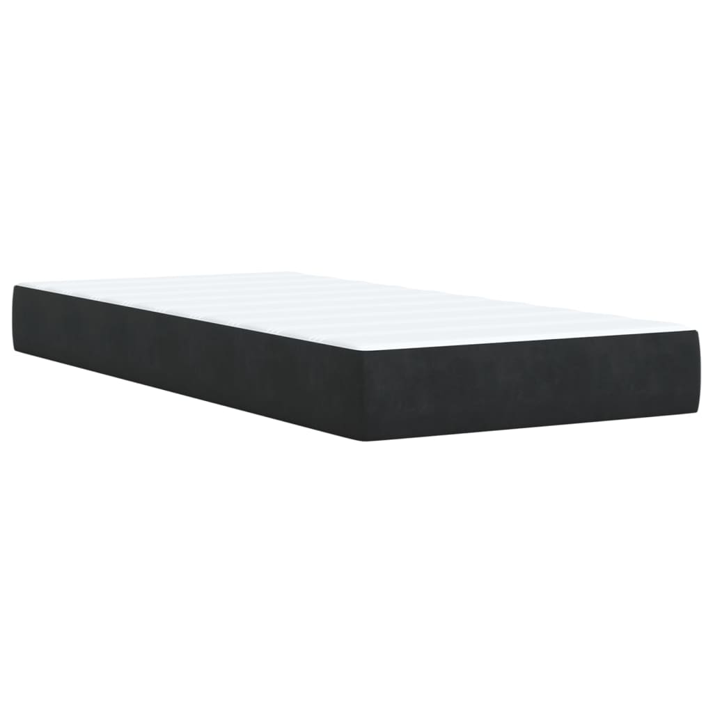 Box spring krevet s madracem crni 100x200 cm baršunasti