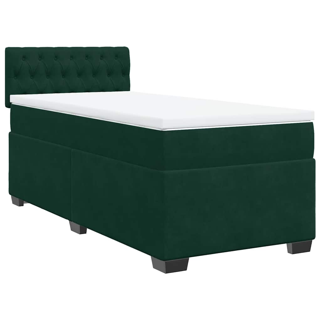 Box spring krevet s madracem tamnozeleni 100x200 cm baršunasti