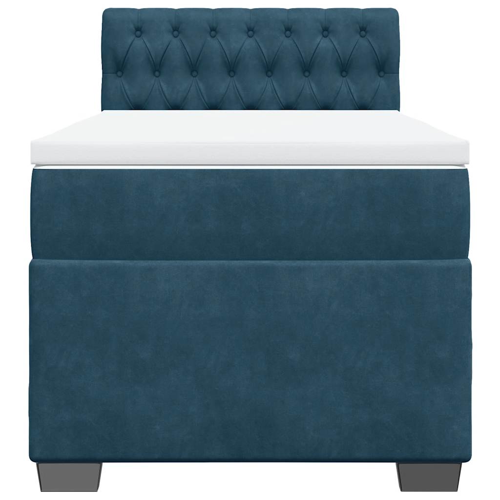 Box spring krevet s madracem tamnoplavi 100x200 cm baršunasti