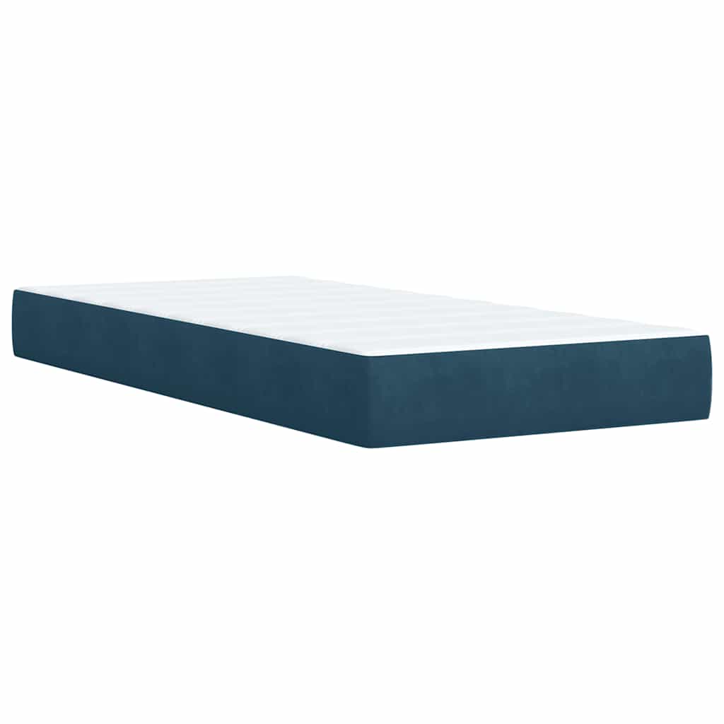 Box spring krevet s madracem tamnoplavi 100x200 cm baršunasti