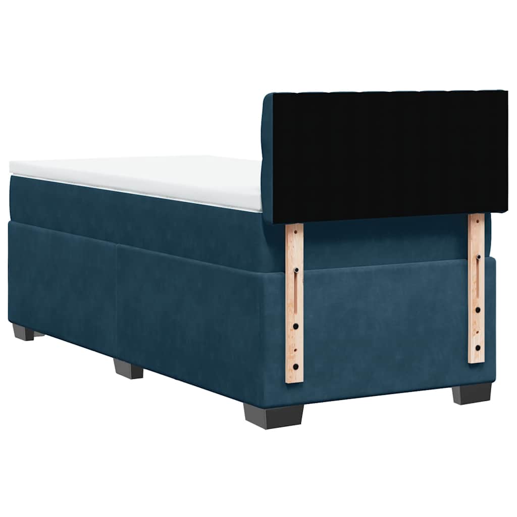 Box spring krevet s madracem tamnoplavi 100x200 cm baršunasti