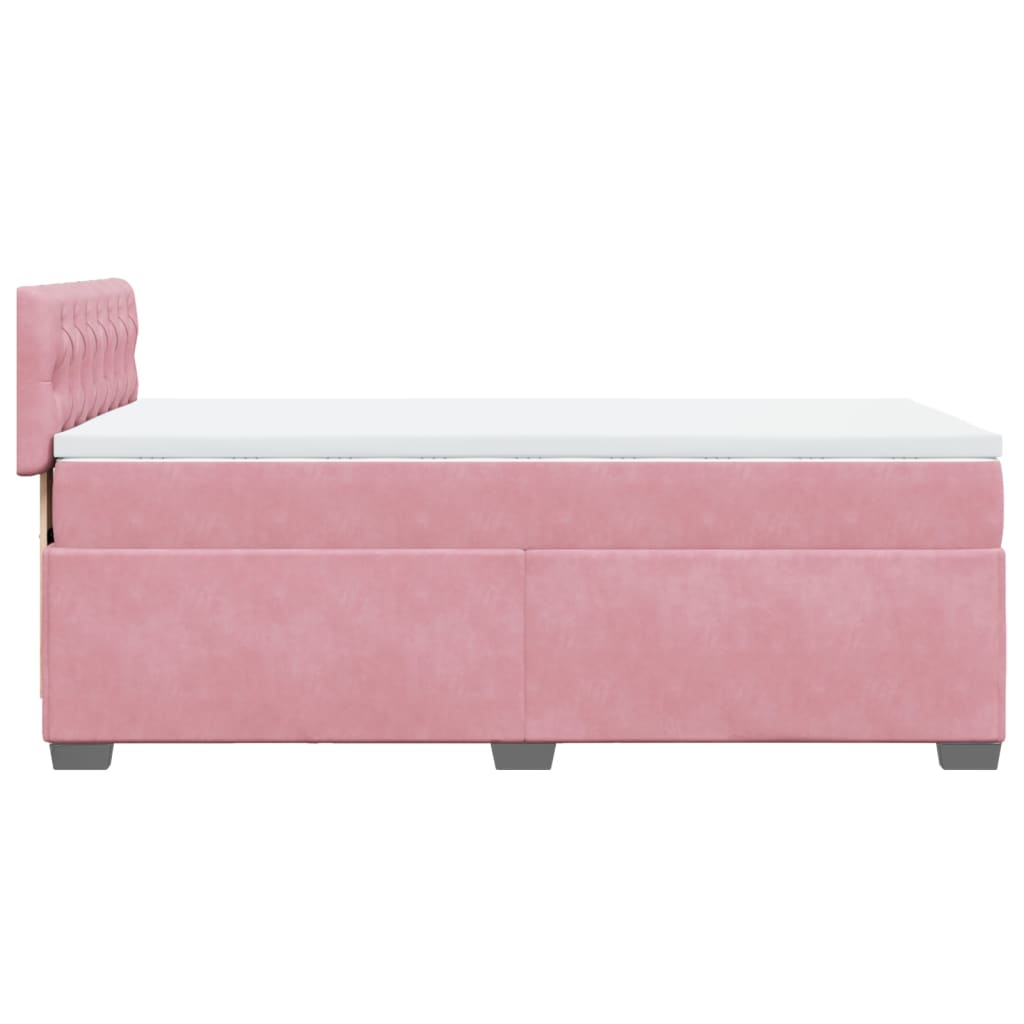Box spring krevet s madracem ružičasti 100x200 cm baršunasti