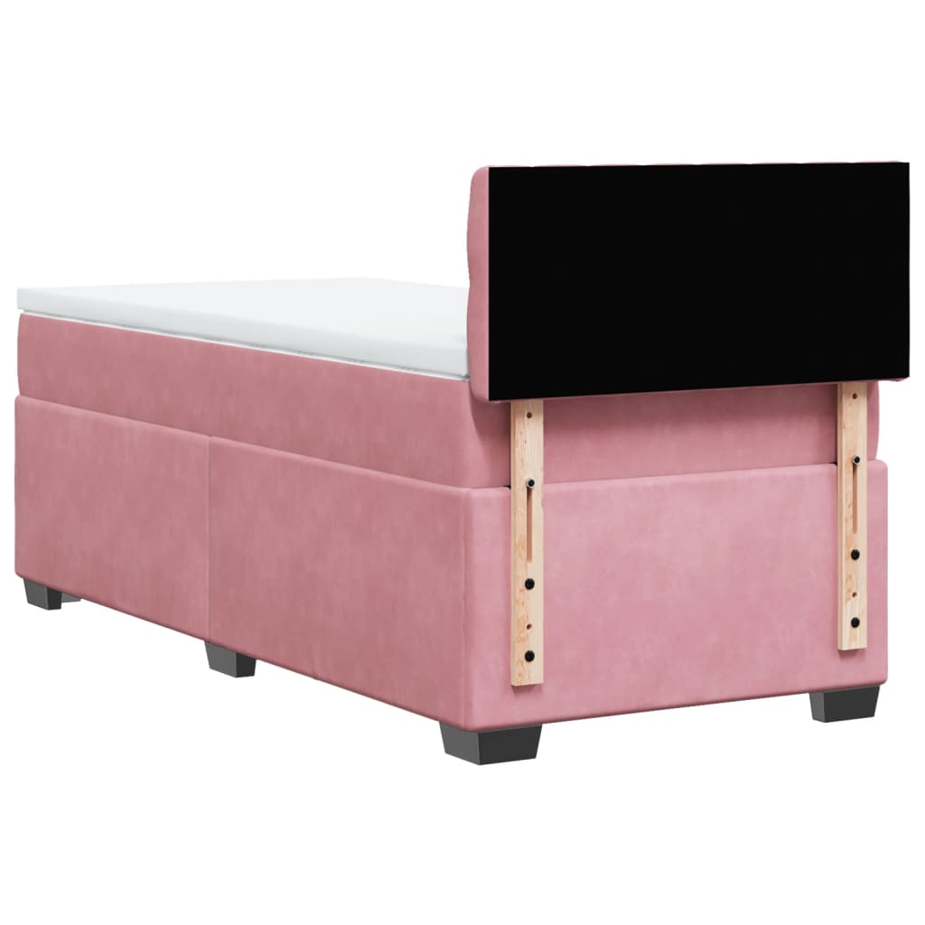 Box spring krevet s madracem ružičasti 100x200 cm baršunasti