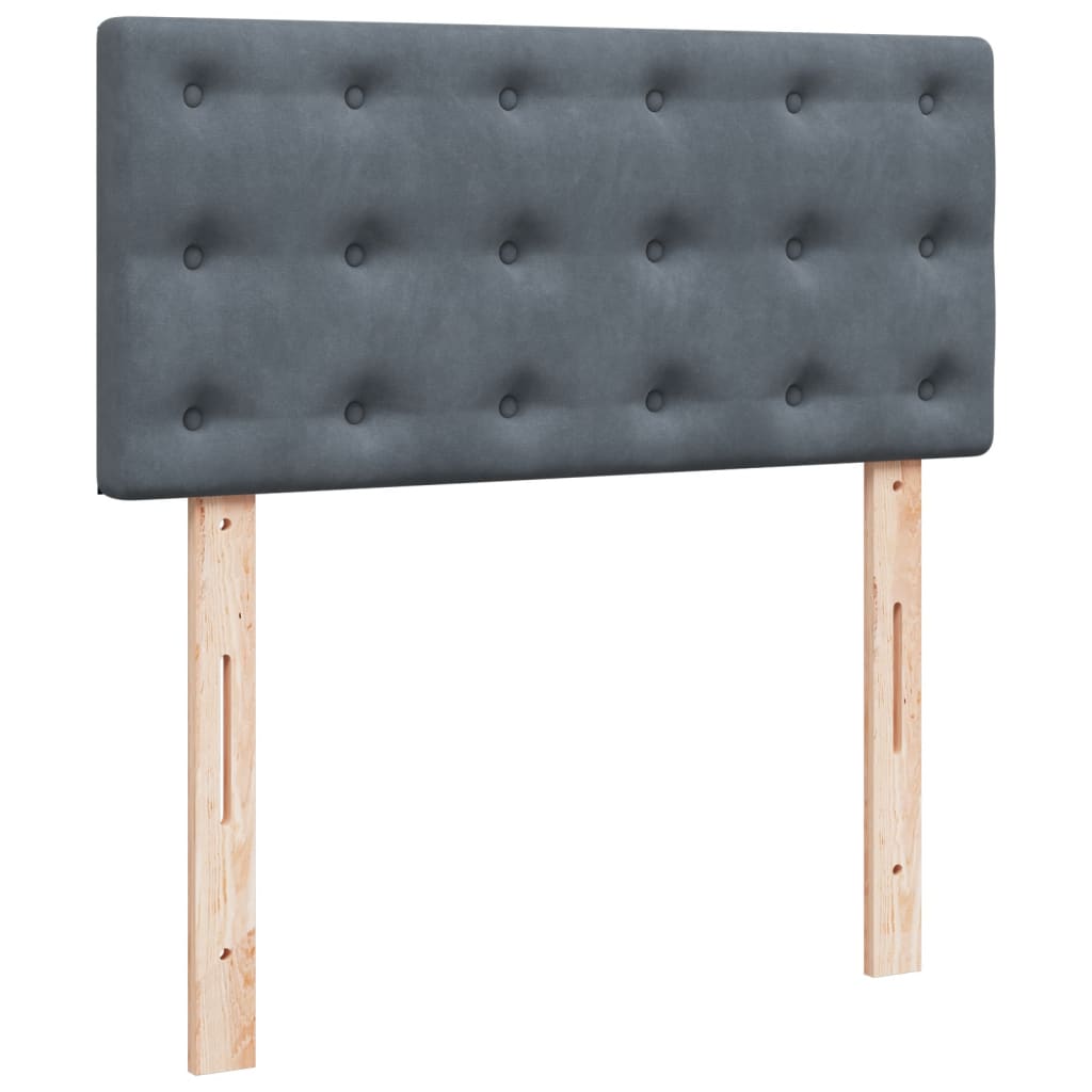 Box spring krevet s madracem tamnosivi 100x200 cm baršunasti