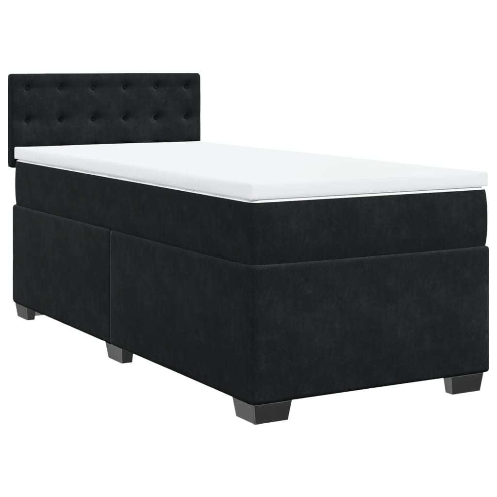 Box spring krevet s madracem crni 100x200 cm baršunasti