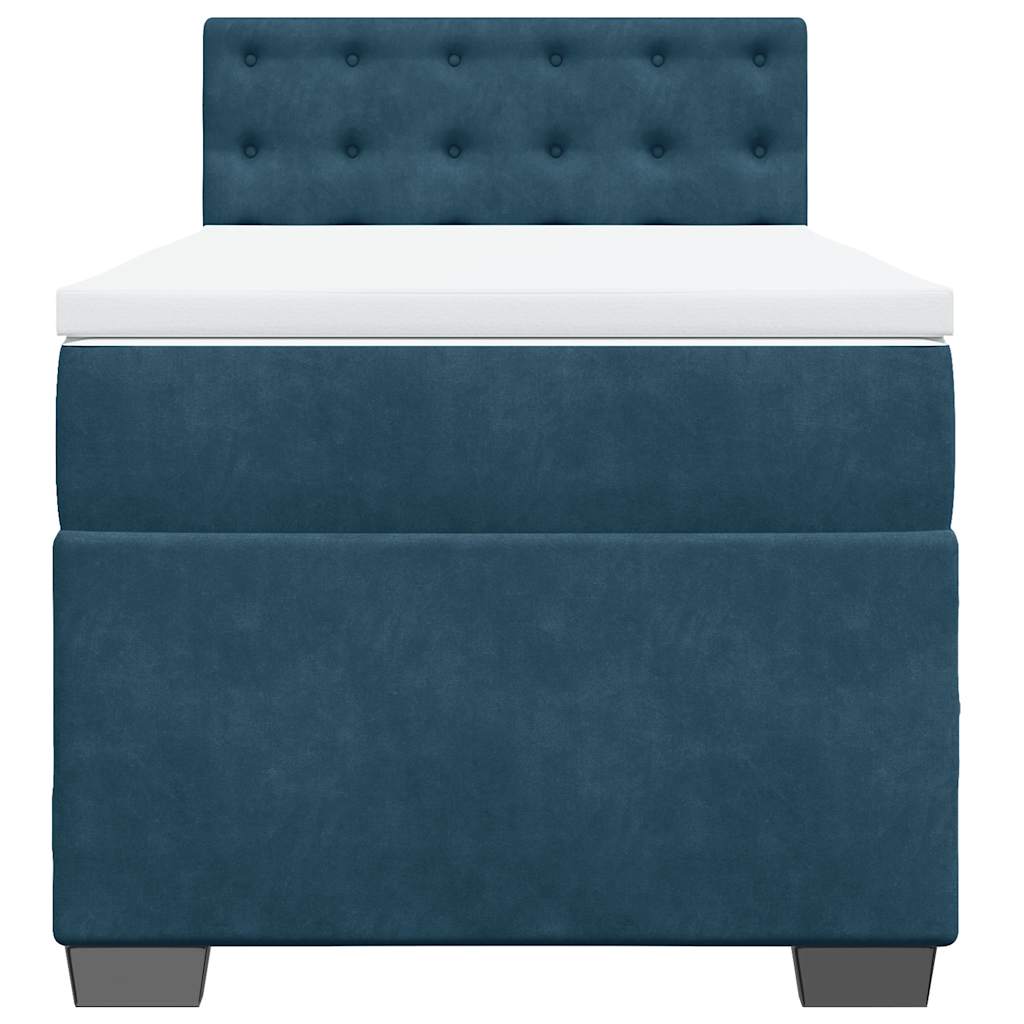 Box spring krevet s madracem tamnoplavi 100x200 cm baršunasti