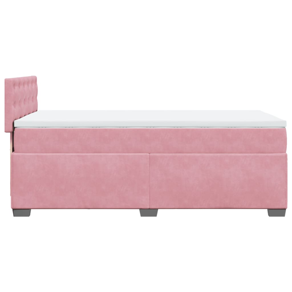 Box spring krevet s madracem ružičasti 100x200 cm baršunasti