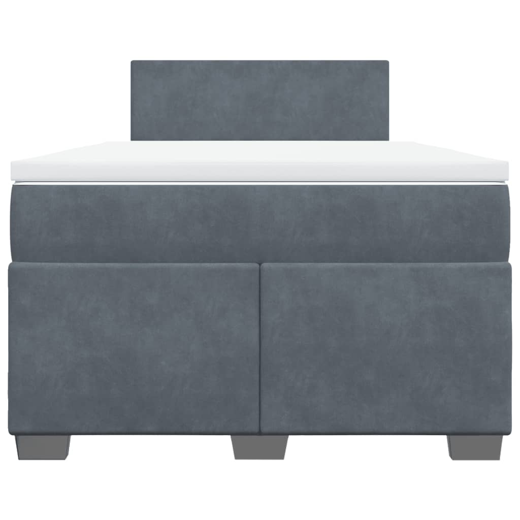 Krevet box spring s madracem tamnosivi 120 x 190 cm baršun