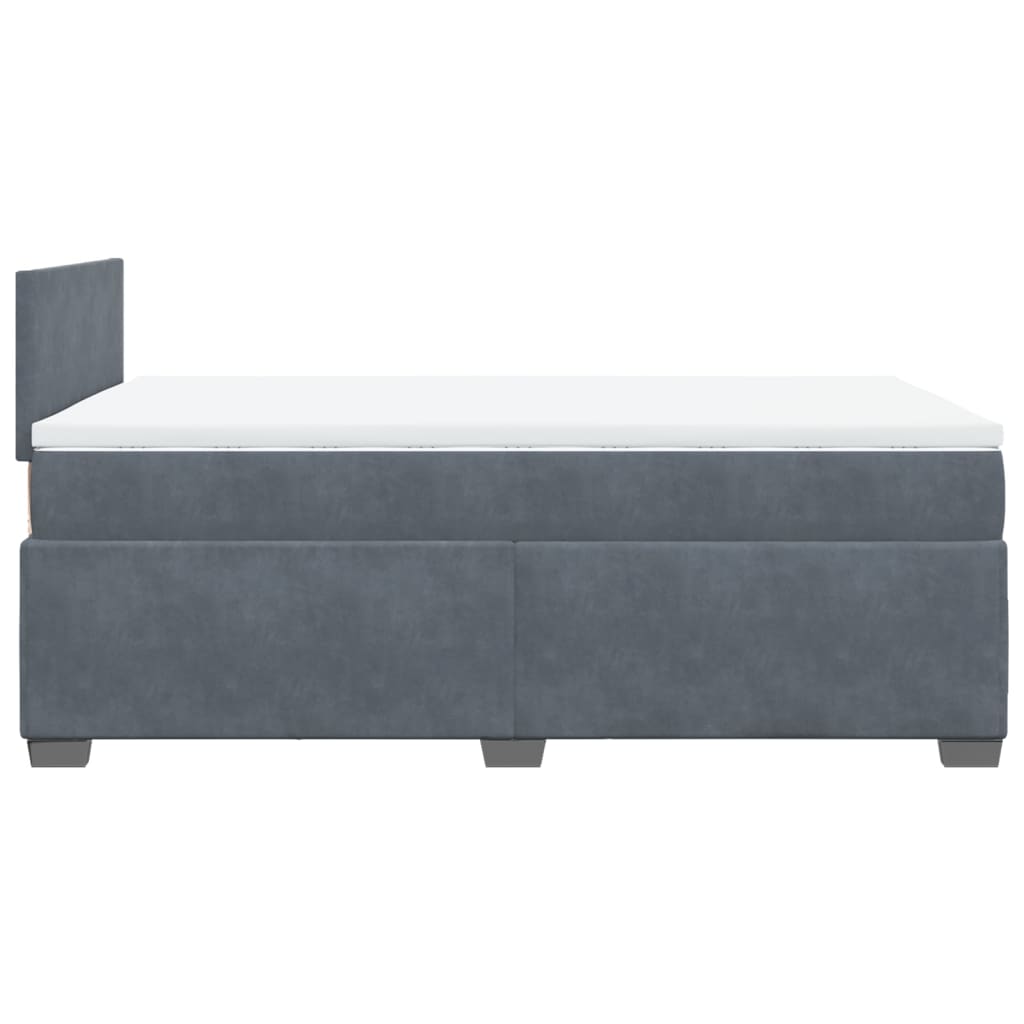 Krevet box spring s madracem tamnosivi 120 x 190 cm baršun