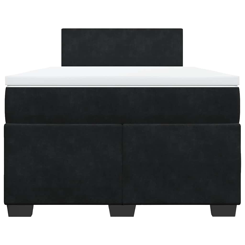 Krevet box spring s madracem crni 120 x 190 cm baršunasti