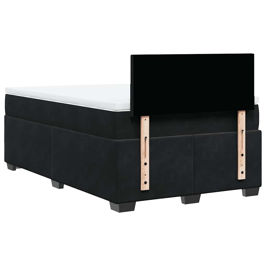 Krevet box spring s madracem crni 120 x 190 cm baršunasti