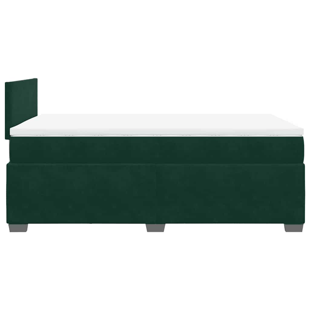 Krevet box spring s madracem tamnozeleni 120x190 cm baršunasti