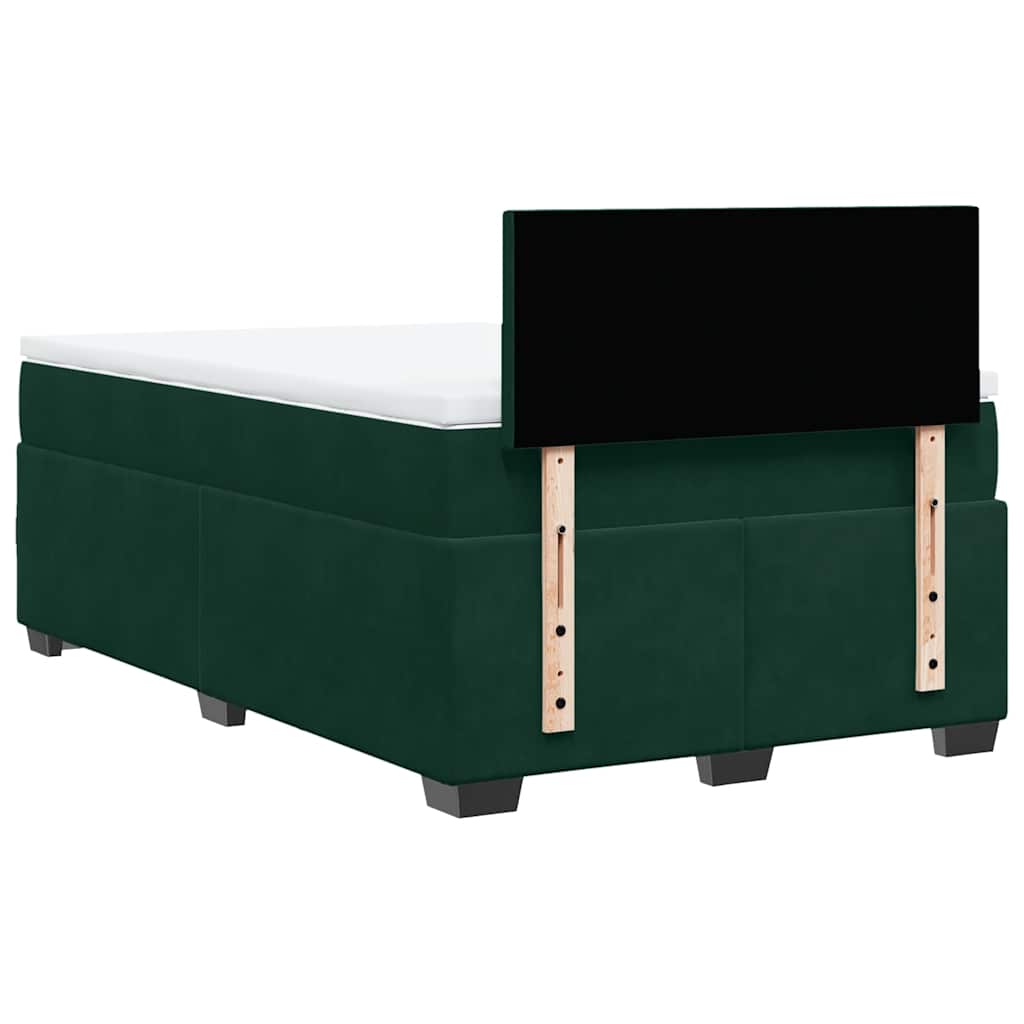 Krevet box spring s madracem tamnozeleni 120x190 cm baršunasti