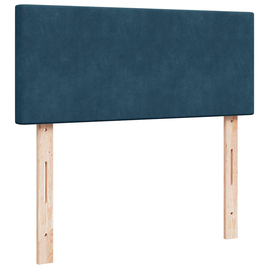 Krevet s oprugama i madracem tamnoplavi 120 x 190 cm baršun