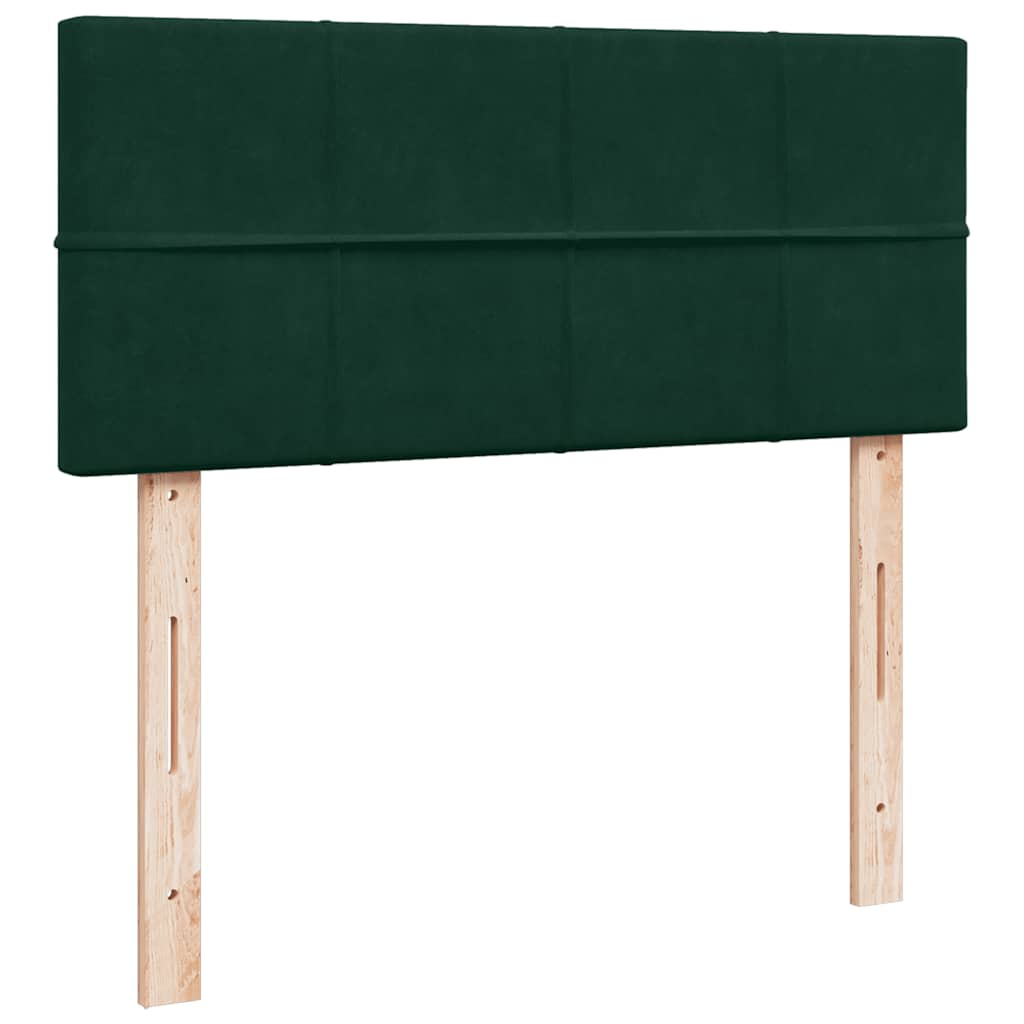 Krevet box spring s madracem tamnozeleni 120x190 cm baršunasti