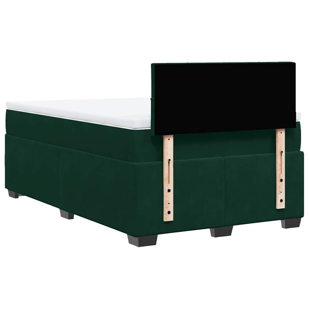 Krevet box spring s madracem tamnozeleni 120x190 cm baršunasti