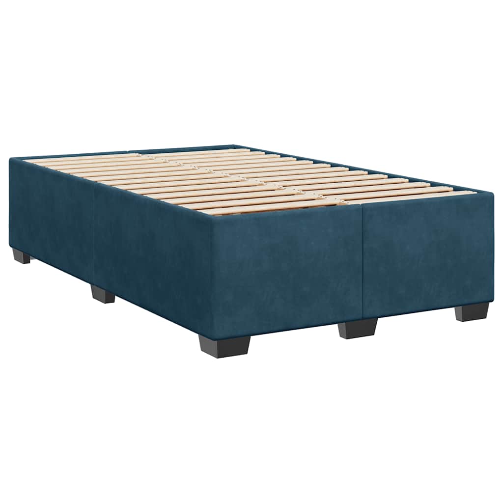 Krevet s oprugama i madracem tamnoplavi 120 x 190 cm baršun