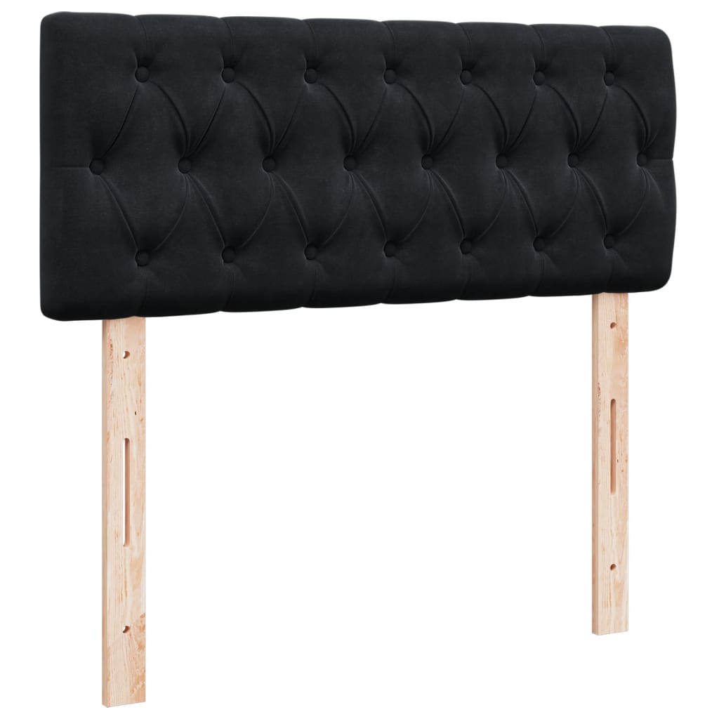 Krevet box spring s madracem crni 120 x 190 cm baršunasti