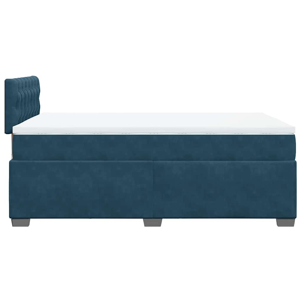 Krevet s oprugama i madracem tamnoplavi 120 x 190 cm baršun