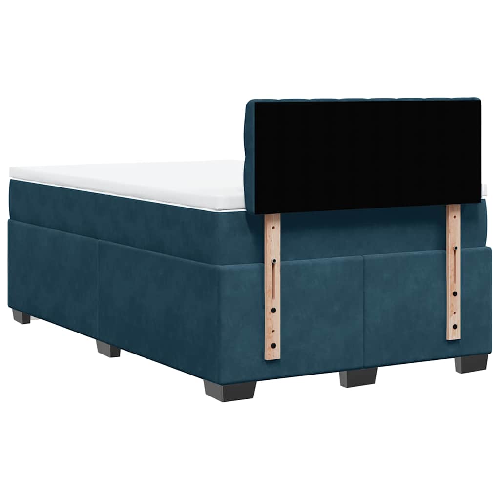 Krevet s oprugama i madracem tamnoplavi 120 x 190 cm baršun