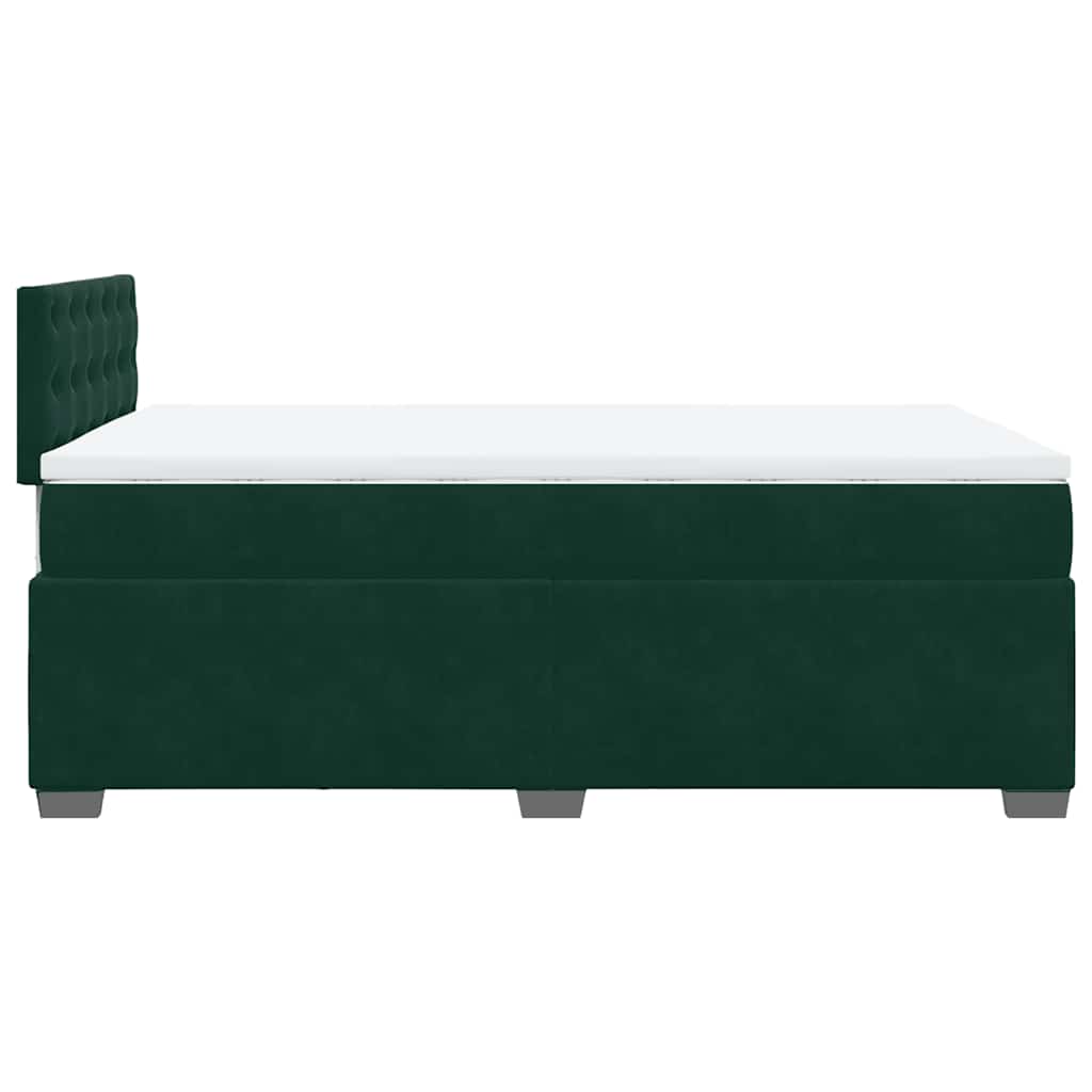 Krevet box spring s madracem tamnozeleni 120x190 cm baršunasti
