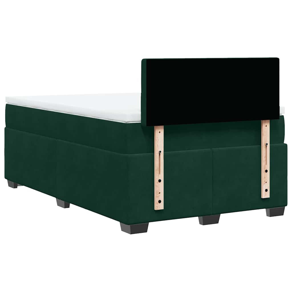 Krevet box spring s madracem tamnozeleni 120x190 cm baršunasti