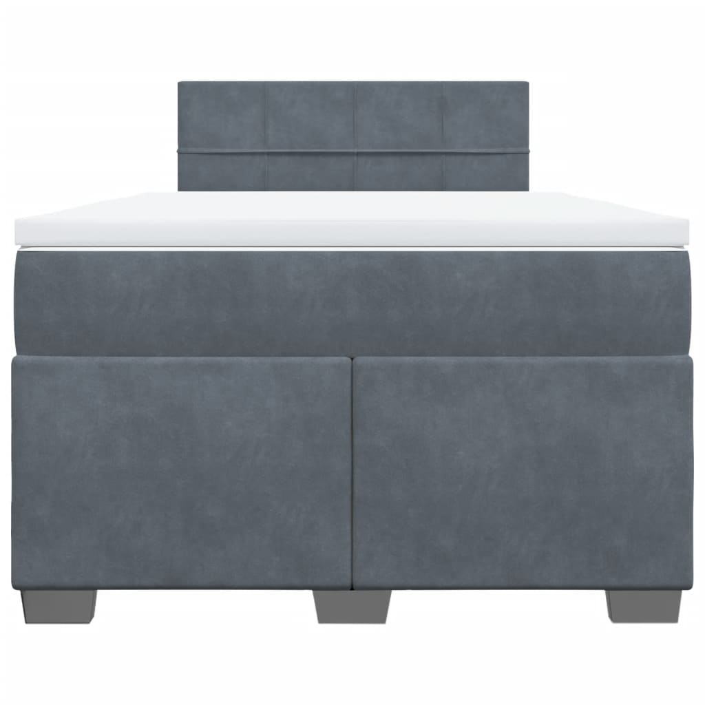 Box spring krevet s madracem tamnosivi 120 x 200 cm baršunasti