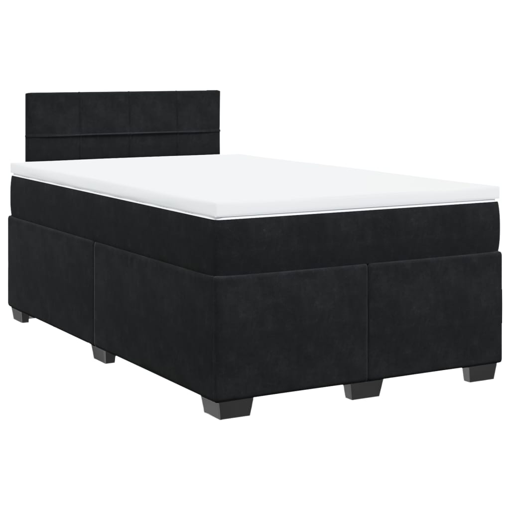 Box spring krevet s madracem crni 120 x 200 cm baršunasti