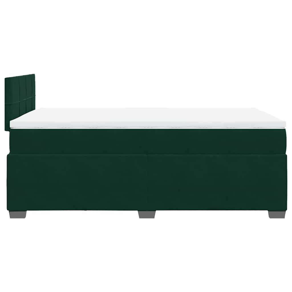 Box spring krevet s madracem tamnozeleni 120x200 cm baršunasti