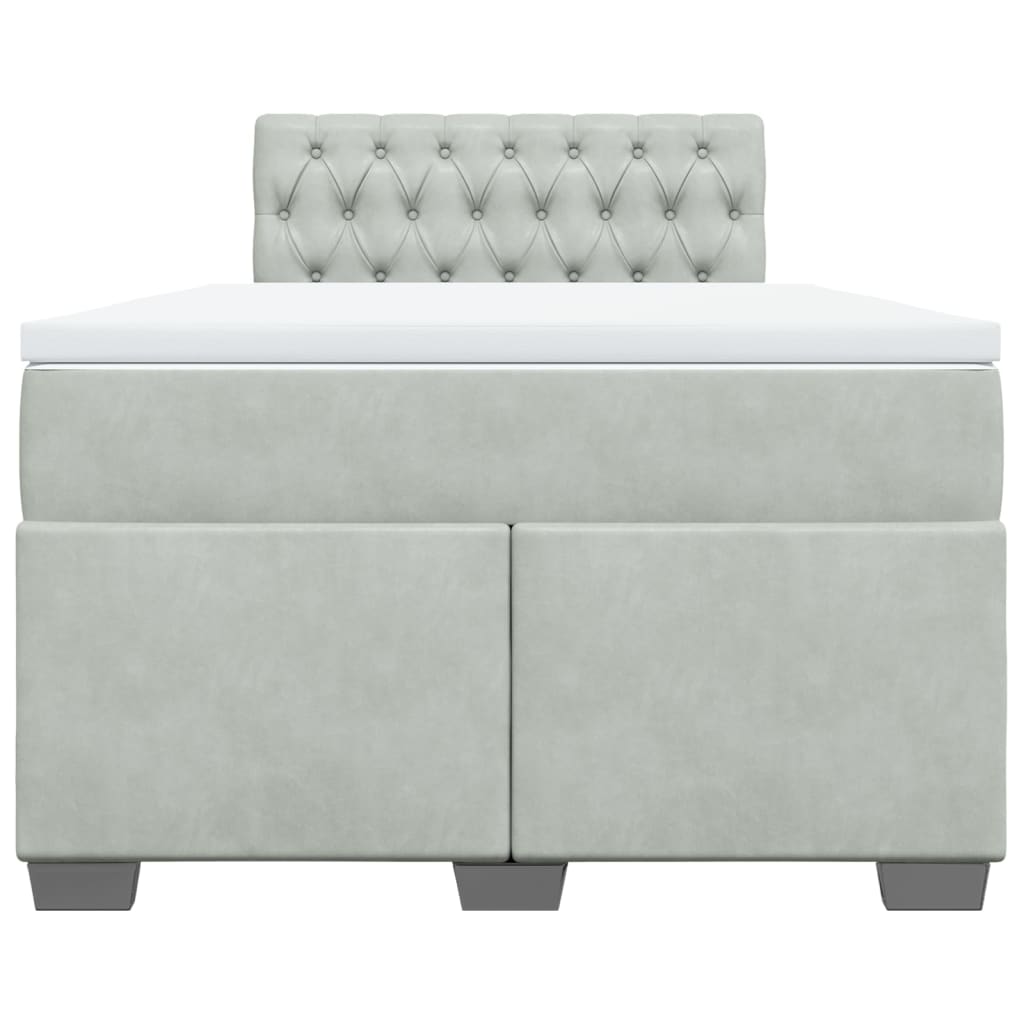 Box spring krevet s madracem svjetlosivi 120x200 cm baršunasti